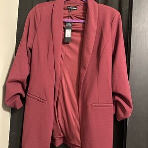 Fashion Nova Women's Burgundy Blazer